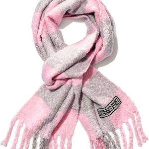 VS pink and grey buffalo check scarf
